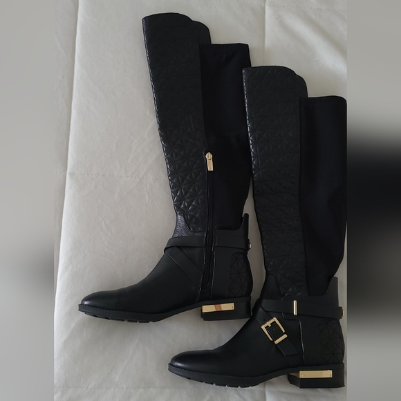 NWOT! Vince Camuto "Patira" Quilted Black Leather Riding Boots! - Picture 9 of 14